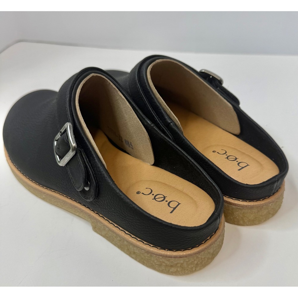 BOC by Born Lexi Clog Black Size 8 Women Faux Leather collegiate Retro - Picture 3 of 7